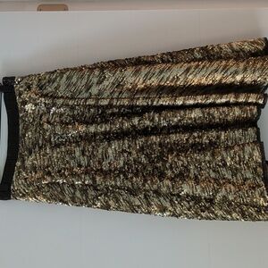 Blank London gold sequins circle skirt holidays party